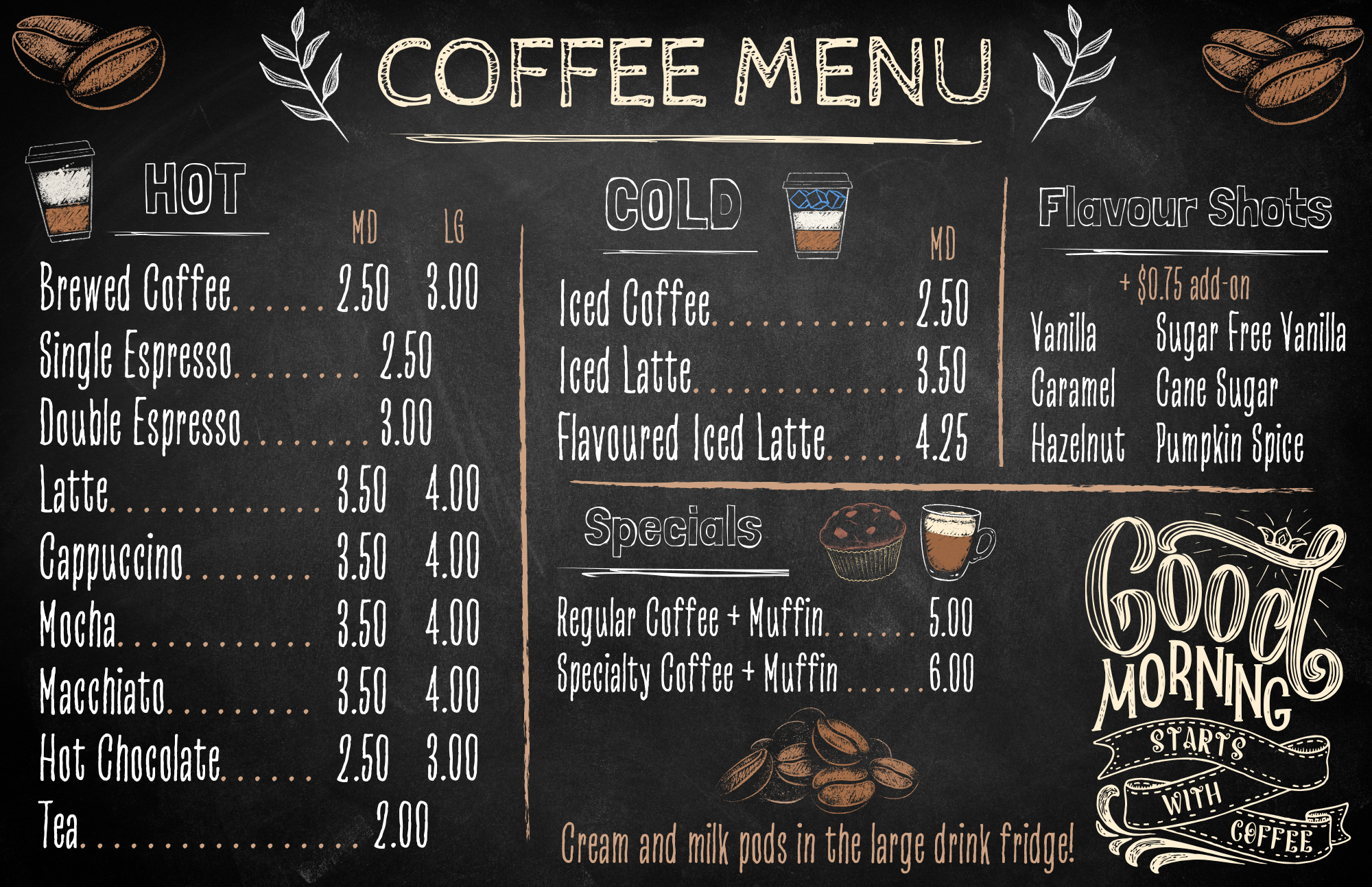 coffee menu